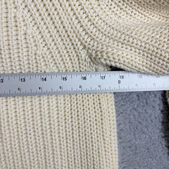 J. Crew Relaxed Rollneck Sweater Size XS Cream Shaker Knit Cotton Oversized - Picture 6 of 8